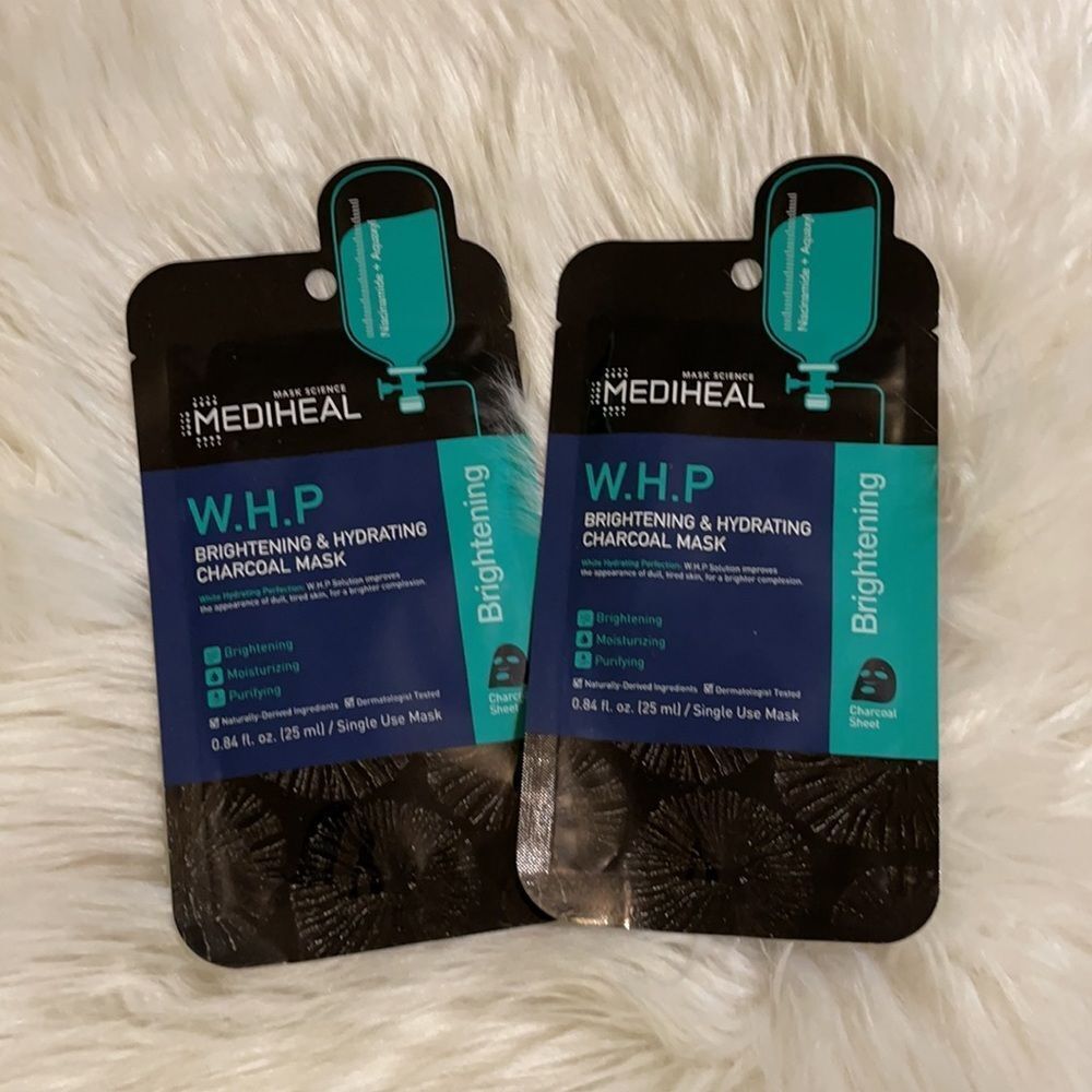Mediheal WHP Brightening Hydrating Charcoal Mask 2 Single Use Masks New - Picture 2 of 7